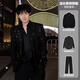 Chihuan starry shoulder pads, trendy men's high-end suit, engagement wear, black evening dress, casual suit, three-piece suit, three-piece suit, black suit + black shirt + black XL recommended 170-178c130-145Jin Jin equals 0.5 kg