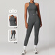 ALO YOGA American ALO yoga clothing suit yoga women's fitness running sports suit Pilates texture training tights khaki vest M