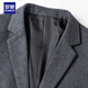 ROMON Woolen Suit Men's Autumn and Winter Business Casual Single Suit Coat Warm Jacket Men 2079 Black 4XL