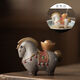 Witch Ji changes color and will make you rich immediately, tea pet ornaments, Chinese style Tang horse tea table for raising money, can raise tea sets, tea tray accessories, fine tea pets, make money immediately - temperature-sensitive color-changing model