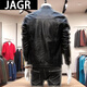 JAGR trendy brand men's leather jacket light business men's motorcycle jacket men's spring and autumn trendy handsome men's jacket trend 7122 black M