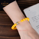 La Yun Feiyin Authentic Natural Beeswax Bracelet Women's Authentic Chicken Fat Yellow Southern Red Jade Accessories Old Wax Amber Bracelet Gift 7A Beeswax 8mm Original Design (Now inspected and issued with certificate 48 hours later)