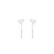 Mansheng pure 999 pure silver line love ear wire women's ear piercing sleep-free niche earrings 2025 new earrings one pair