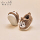 DAVE&BELLA Disney IP girls plush cotton slippers winter new baby boy home cotton shoes children's shoes coffee brown ready stock 23