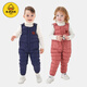 G.DUCKKIDS off-season baby overalls suit winter outer wear plus velvet for boys and girls baby open jumpsuit children's down cotton pants red (regular style) one size fits all 90 80-90CM