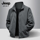 JEEP SPIRIT Light Business Jacket 2025 Autumn New Wear-resistant Casual Versatile Stand Collar Jacket 8988 Black XL