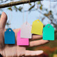 Plastic experimental small tag green plant flower label waterproof tag gardening seedling tag orchid plant 3*4.5 white 100 sheets