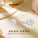 LIU GUI FU JEWELRY platinum earrings 2025 new earrings small bean earrings light luxury high-end birthday gift for girlfriend and wife 0.64g platinum flash ball earrings