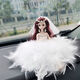 Goddess Litian Car Ornaments Interior Car Decorations Feather Wedding Dress Princess Doll Gift Barbie Doll Frost Princess White Feather Dress