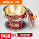 老北京火锅酒精炉家用纯铜珐琅锅小火锅加厚一人一锅 [蓝莲花]特厚304内锅19cm 304cm
