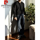 Pierre Cardin thickened sweater men's Henry collar sweater casual cotton heavy sweater American retro bottoming sweater raw cotton color S
