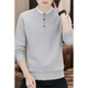 Pierre Cardin Henry Collar Sweater Men's Retro Casual Fake Two-piece Knitted Sweater Men's Mature and Stable Men's Warm Bottoming Shirt Men's Light Gray M
