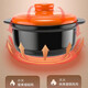 Clay pot large capacity stew pot stone pot household high temperature resistant gas stove open fire stew soup pot special ceramic pot upgraded thickening / strong freshness lock orange lid black pot 1.8L