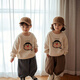 LEOEZYA family of three parent-child outfits, different parent-child outfits for autumn and winter, family of three or four, children's velvet thickened sweatshirts, small apricot large pattern, velvet style 190 adults 3XL 170-190 Jin Jin equals 0.5 kg