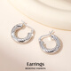 Yalundi sterling silver earrings women's earrings large plain hoop earrings 2025 new high-end light luxury earrings