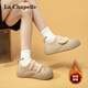La Chapelle women's shoes winter velvet Velcro board shoes warm and versatile casual cotton shoes for women-Q1001 off-white 38