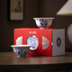 There is a new cultural and creative Forbidden City blue and white hand-pressed Kung Fu tea cup set gift box. The master cup is a Mid-Autumn Festival birthday gift for the elders.