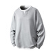 Love Noble 971 Large Size Long Sleeve T-Shirt Men's Fake Two-Piece Henley Collar Casual Loose Sweatshirt with Bottoming Shirt Autumn Black One Size 1XL (170Jin Jin is equal to 0.5kg -220Jin Jin is equal to 0.5kg)