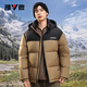 Yalu High Filled Down Jacket 203G Men's Short Thickened Winter New Contrast Color Hooded Bakery Jacket Men Black 2XL /185 Recommended 150-165Jin Jin equals 0.5kg