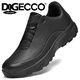 Aibotron DQG ECCO men's shoes spring and autumn breathable casual sports shoes 15th anniversary thick-soled cushioning lightweight soft-soled business leather shoes 1977 black 40
