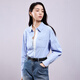 Chuyu Shirt Women's 2025 Autumn New European Style Multi-Color Bottoming Shirt Pure Cotton Versatile Top Sky Blue M