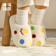 Cheerful Mario Polka Dot Slippers 2025 New Children's Cotton Slippers Winter Girls Boys Children Indoor Furry Home Shoes