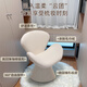 Menile cream style makeup stool Internet celebrity dressing stool home bedroom dressing table chair designer rotatable creative shell chair off-white skin-friendly towel velvet