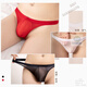 Pharmacy direct sale sexy sexy underwear men's elastic briefs thong tight transparent breathable black