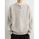 Jiangong Half Zip Sweater Men's Autumn and Winter 2025 New Style Henley Collar Wool Sweater Vertical Pit Stripe Sweater Men's Chenguang Xing M About 100-120 Jin Jin equals 0.5 kg Can be worn