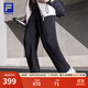 FILA woven trousers for men 2025 autumn new fitness sports loose cuff overalls paratrooper pants plus velvet black-BK L 175/84A/L