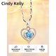 Cindy Kelly exquisite sterling silver necklace for women 2025 new style light luxury and practical gift for wife wedding anniversary birthday gift for girls blue practical and high-end gift for wife and girlfriend