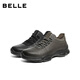 Belle thick-soled height-increasing walking shoes for men 25 autumn new scratched cowhide outdoor casual sports shoes A2215CM5 pre-sale black 41 (255mm)