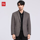 Red bean casual wool single suit men's jacket spring and autumn business Korean style suit men's single suit top burgundy 4XL 195