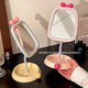 Cream style makeup mirror home dressing table bedroom girls dormitory high definition portable high-value table youth blue