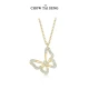 Zhou Dasheng S925 Silver Set Chain Bow Knot Clavicle Chain Female Models for Girlfriend