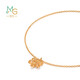Chow Sang Sang 18K rose gold mint series six-pointed star rose gold color gold bracelet for women K gold 91598B 17 cm