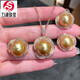 Lihuyang gold pearl full diamond earrings s925 18k gold plated luxury pendant thick gold necklace ring set for women gold pearl ring