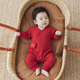 Guiqi Bear newborn one-piece harem full moon red long-sleeved baby clothes baby pajamas New Year festive clothes New Year's greetings clothes