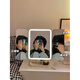 Shell double-door LED makeup mirror with light storage box integrated desktop desktop folding adjustable mirror student plug-in model - monochromatic light