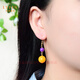 Layun Feiyin Chicken Fat Yellow Beeswax Earrings Round Earrings S925 Silver Temperament Jewelry New Chinese Elegant Earrings as Gifts Collectible Flawless Chicken Fat Yellow Earrings