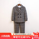 萝卜呗呗（LUOBOBEIBEI）男童小西装英伦格子西服儿童主持演出服秋冬套装 灰色四件套 120 