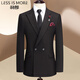Lilan suit men's suit spring and autumn business professional work clothes versatile set with casual two-piece fashion dress black M 170