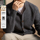 100% wool winter thickened men's cardigan button cardigan pocket 5108 dark gray L