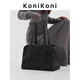 KONIKONI Women's Handbag Large Capacity Shoulder Bag Genuine Leather Bowling Tote Bag Women 2026 New Autumn and Winter Boston Black