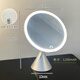 Fat Donglai's same style makeup mirror LED light desktop with LED light for women's home smart light-filling mirror portable dressing mirror dressing table small mirror white large smooth model (light gray small waist) three-tone lighting + mirror can be 9