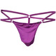 Men's T-string underwear stretch ice silk large pouch double-strap thong underwear with ring sexy underwear men's T-pants breathable purple S