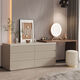 Mijia new Italian style minimalist bedroom dressing table TV cabinet integrated dressing table combination bedside storage cabinet Glory Gray 140 Drawer Cabinet + Walnut 120 Dressing Table without Stool Mirror Door Installation Wooden
