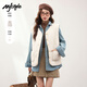 MJ STYLE Round Neck Reversible Vest Women's 2025 Winter Wear Polar Fleece Thickened Warm Student Reversible Vest Cotton Jacket