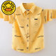 G.duck children's long-sleeved smiling face shirt boys' spring and autumn pure cotton shirt for middle-aged and primary school students pure cotton with pockets fashionable bear blue 150 cm