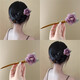 Purple rose wooden hairpin summer hairpin mesh flower hairpin ancient style hairpin headdress temperament hair accessories for women rose wooden hairpin purple - 1 piece